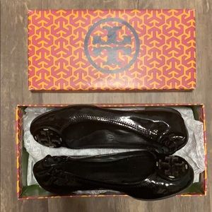 Tory Burch Black Patent Ballet Flats